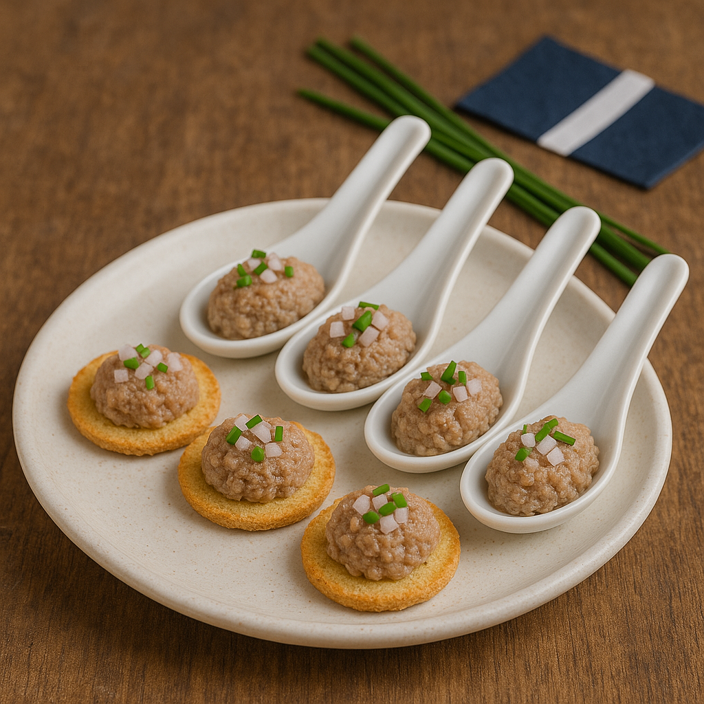 Cuillères apéritives au pâté aux échalotes de L’Uzelaise